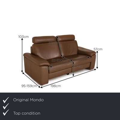 Maestra 2-Seater Sofa in Brown Leather from Mondo-RQW-1748227