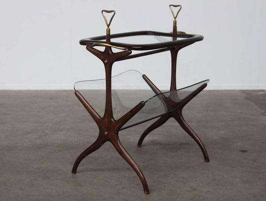 Magazine Rack and Serving Tray Table by Cesare Lacca, 1950s