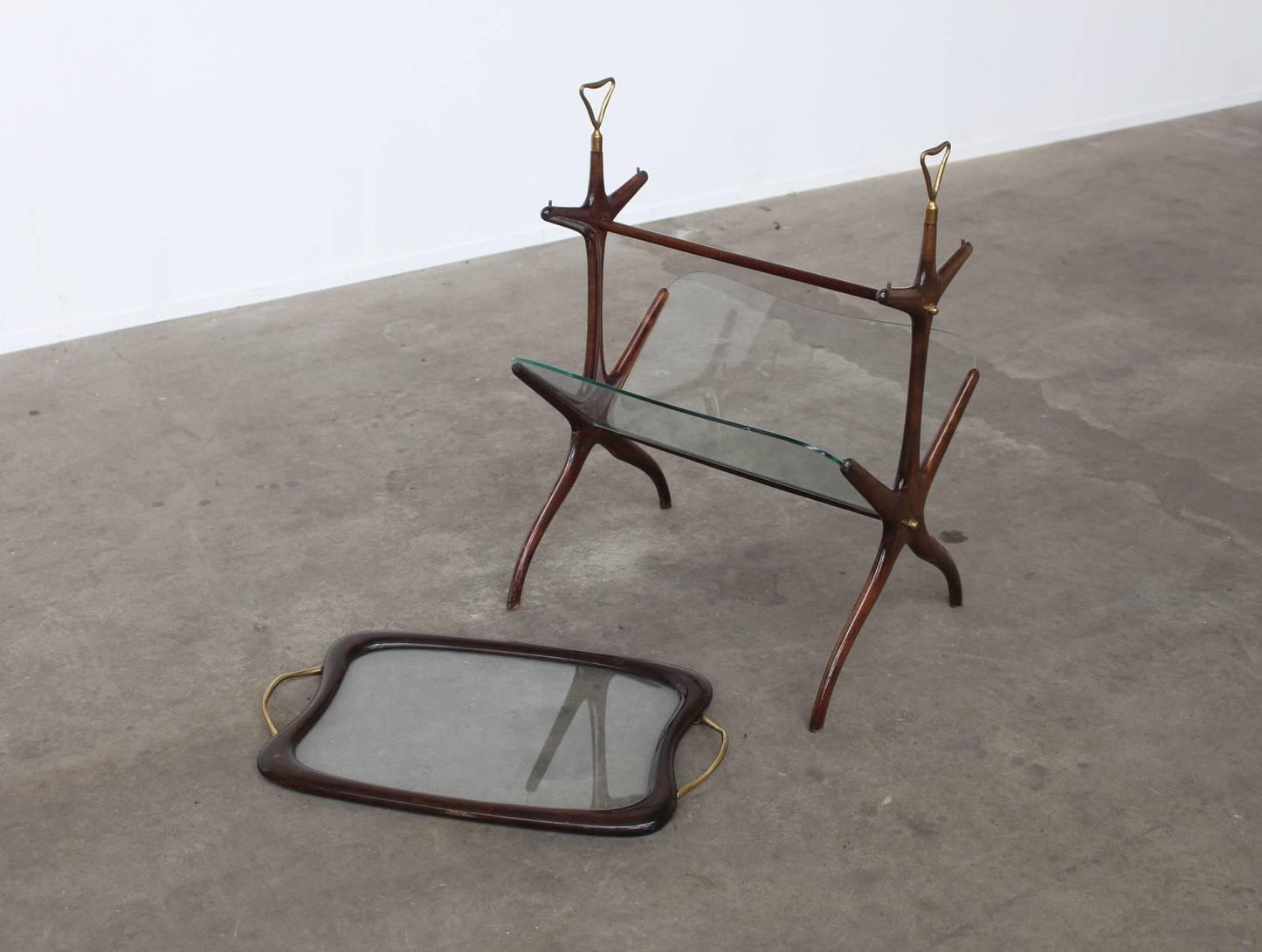 Magazine Rack and Serving Tray Table by Cesare Lacca, 1950s