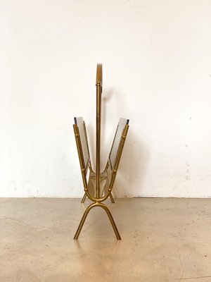 Magazine Rack in Glass & Brass, 1950s-NPC-1317594