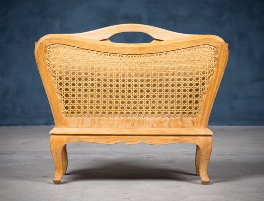 Magazine Rack in Oak and Cane, Denmark, 1960s-ZGQ-1196104