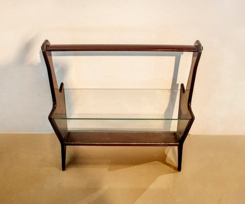 Magazine Rack with Wooden Frame & Glass by Ico Parisi, 1960s-VCV-744326