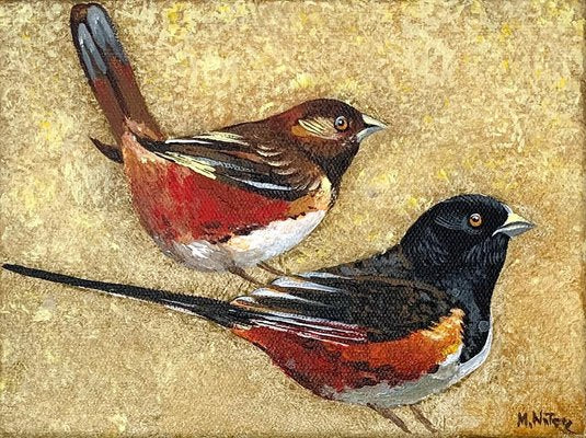 Magdalena Nalecz, Large Ground Finch, 2021, Acrylic on Canvas-XHG-1214550