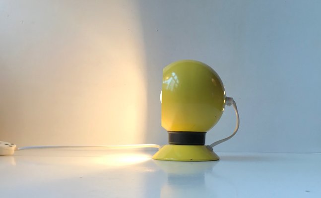 Magnetic Yellow Enamel Ball Wall Lamp from ABO, 1960s-LCR-883321