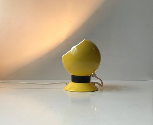 Magnetic Yellow Enamel Ball Wall Lamp from ABO, 1960s-LCR-883321