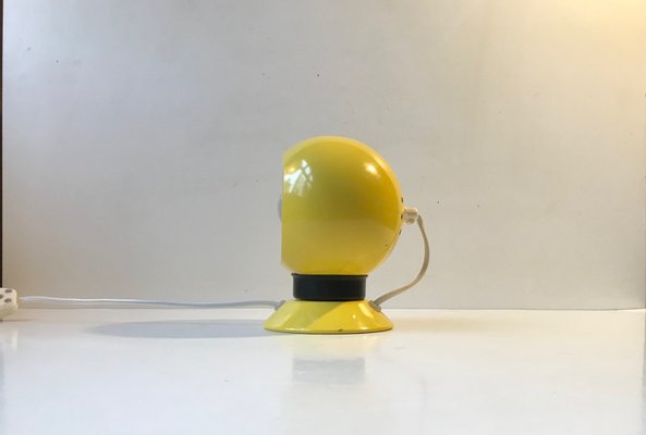 Magnetic Yellow Enamel Ball Wall Lamp from ABO, 1960s-LCR-883321