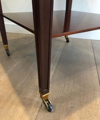 Mahogany and Brass Center Table by Hugnet, 1940s-BA-1000918