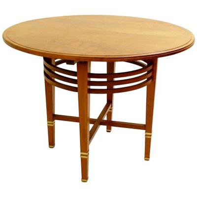 Mahogany and Brass Liszt Pedestal Table by Gustave Serrurier Bovy, 1903-FGA-922781