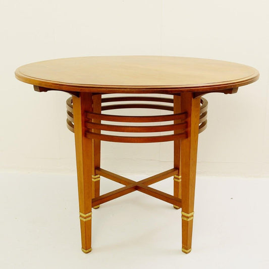 Mahogany and Brass Liszt Pedestal Table by Gustave Serrurier Bovy, 1903