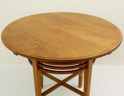 Mahogany and Brass Liszt Pedestal Table by Gustave Serrurier Bovy, 1903-FGA-922781