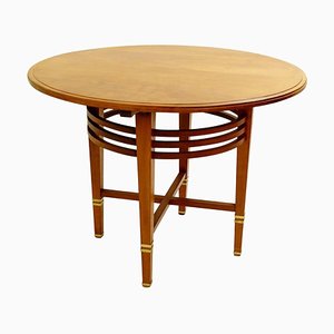 Mahogany and Brass Liszt Pedestal Table by Gustave Serrurier Bovy, 1903-FGA-922781