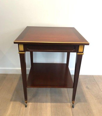 Mahogany and Brass Table from Hugnet-BA-1365477