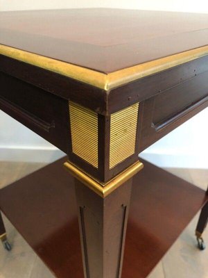 Mahogany and Brass Table from Hugnet-BA-1365477