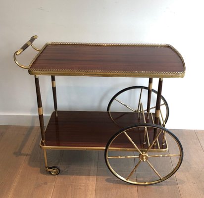 Mahogany and Brass Trolley in the style of Maison Jansen-BA-1365398