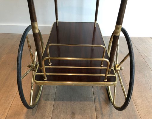 Mahogany and Brass Trolley in the style of Maison Jansen-BA-1365398