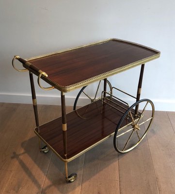 Mahogany and Brass Trolley in the style of Maison Jansen-BA-1365398