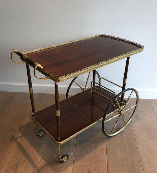 Mahogany and Brass Trolley in the style of Maison Jansen