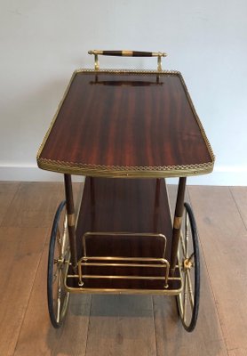 Mahogany and Brass Trolley in the style of Maison Jansen-BA-1365398