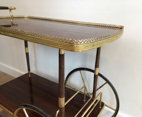 Mahogany and Brass Trolley in the style of Maison Jansen-BA-1365398