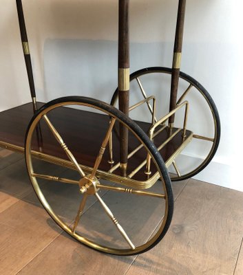 Mahogany and Brass Trolley in the style of Maison Jansen-BA-1365398