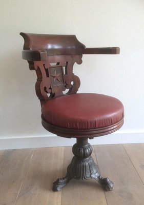 Mahogany and Cast Iron Ship Armchairs from the White Star Line Company, 1930s, Set of 4-BA-658306