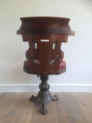 Mahogany and Cast Iron Ship Armchairs from the White Star Line Company, 1930s, Set of 4-BA-658306