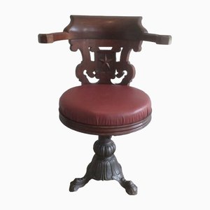 Mahogany and Cast Iron Ship Armchairs from the White Star Line Company, 1930s, Set of 4-BA-658306