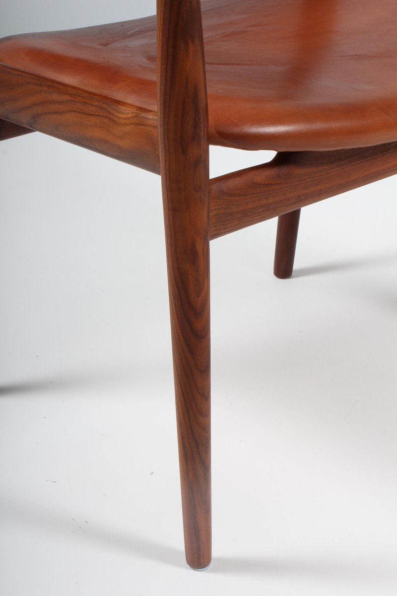 Mahogany and Leather Model JH513 Armchair by Hans J. Wegner