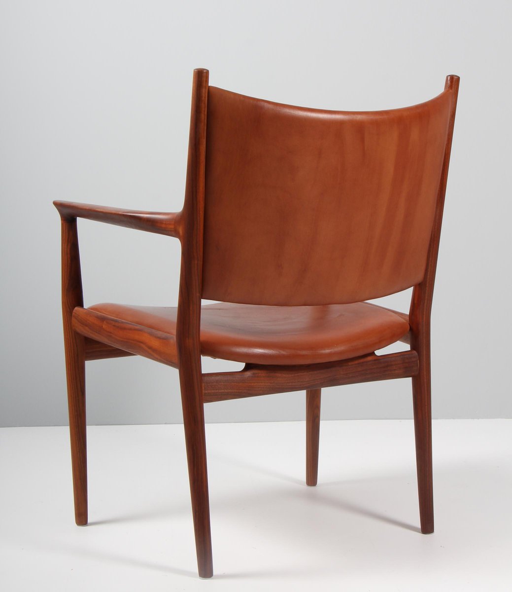 Mahogany and Leather Model JH513 Armchair by Hans J. Wegner