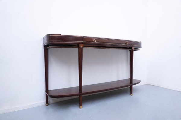 Mahogany and Marble Console Table attributed to Alban Chambon, 1900s-FGA-1750842