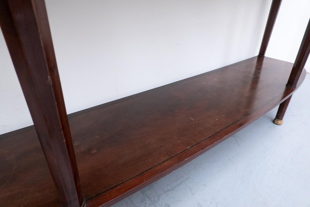 Mahogany and Marble Console Table attributed to Alban Chambon, 1900s