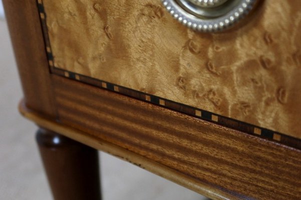 Mahogany and Marquetry Dresser Buffet in the Style of Louis XVI, 1940s-RVK-1117659