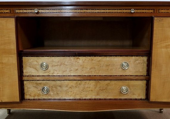 Mahogany and Marquetry Dresser Buffet in the Style of Louis XVI, 1940s-RVK-1117659