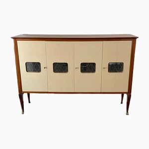 Mahogany and Parchment Cabinet, Italy, 1950s-IJR-1057207