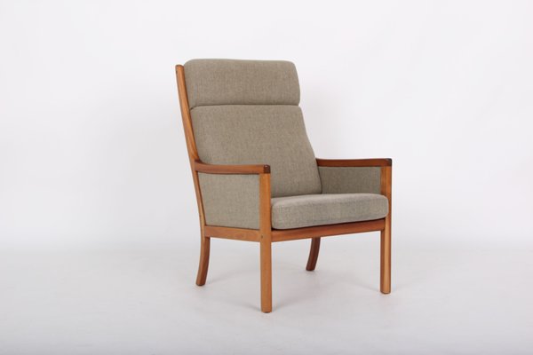 Mahogany and Wool Fabric Armchair by Ole Wanscher Hochleitner for Poul Jeppesens Møbelfabrik-DQ-1251624