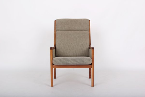 Mahogany and Wool Fabric Armchair by Ole Wanscher Hochleitner for Poul Jeppesens Møbelfabrik-DQ-1251624