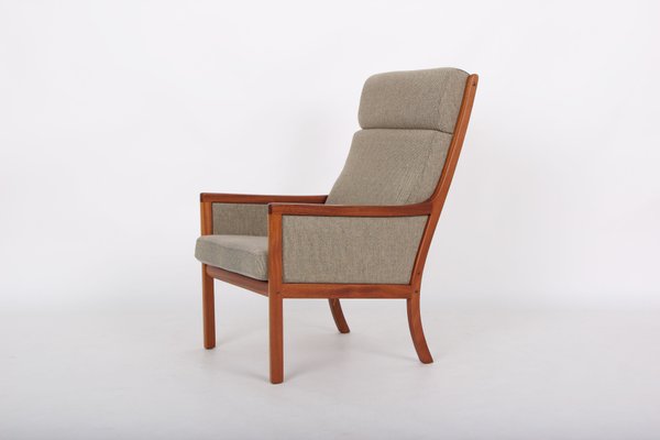 Mahogany and Wool Fabric Armchair by Ole Wanscher Hochleitner for Poul Jeppesens Møbelfabrik-DQ-1251624