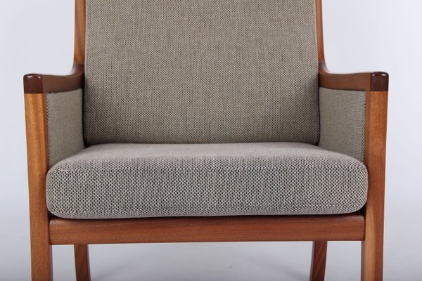 Mahogany and Wool Fabric Armchair by Ole Wanscher Hochleitner for Poul Jeppesens Møbelfabrik-DQ-1251624