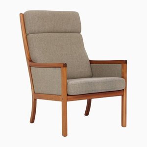 Mahogany and Wool Fabric Armchair by Ole Wanscher Hochleitner for Poul Jeppesens Møbelfabrik-DQ-1251624