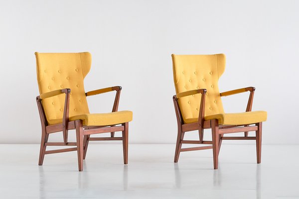 Mahogany Armchairs by Bertil Söderberg for Nordiska Kompaniet, 1940s, Set of 2-FMT-605938