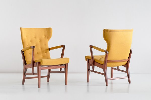 Mahogany Armchairs by Bertil Söderberg for Nordiska Kompaniet, 1940s, Set of 2-FMT-605938