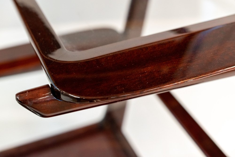 Mahogany Bar Trolley with Brass Finishes by Ico Parisi for Angelo De Baggis, 1952