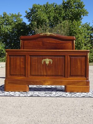 Mahogany Bed with Bronze Decorations, 1930s-ABK-2042176