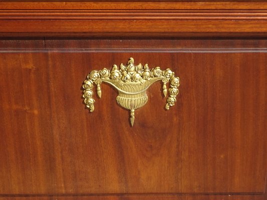 Mahogany Bed with Bronze Decorations, 1930s-ABK-2042176