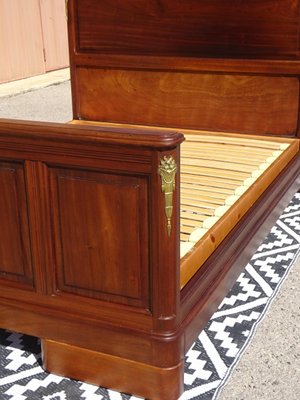 Mahogany Bed with Bronze Decorations, 1930s-ABK-2042176