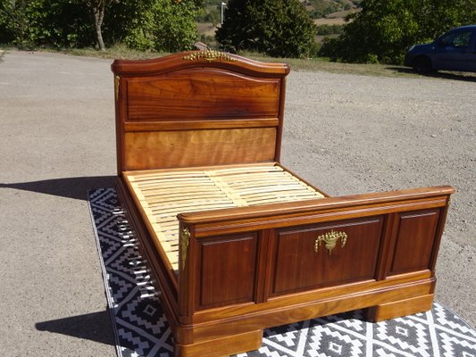 Mahogany Bed with Bronze Decorations, 1930s-ABK-2042176