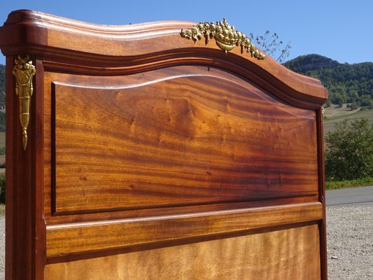 Mahogany Bed with Bronze Decorations, 1930s-ABK-2042176