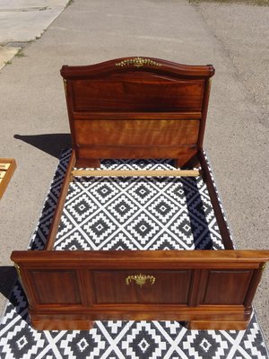 Mahogany Bed with Bronze Decorations, 1930s-ABK-2042176