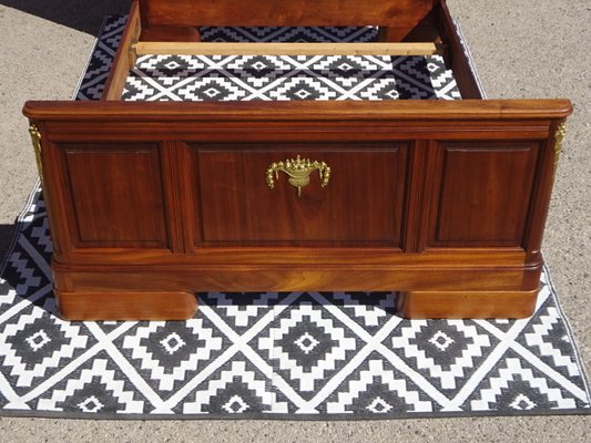 Mahogany Bed with Bronze Decorations, 1930s-ABK-2042176