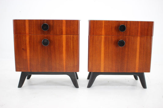 Mahogany Bedside Tables by Jindrich Halabala for from Hala, Czechoslovakia, 1950s, Set of 2